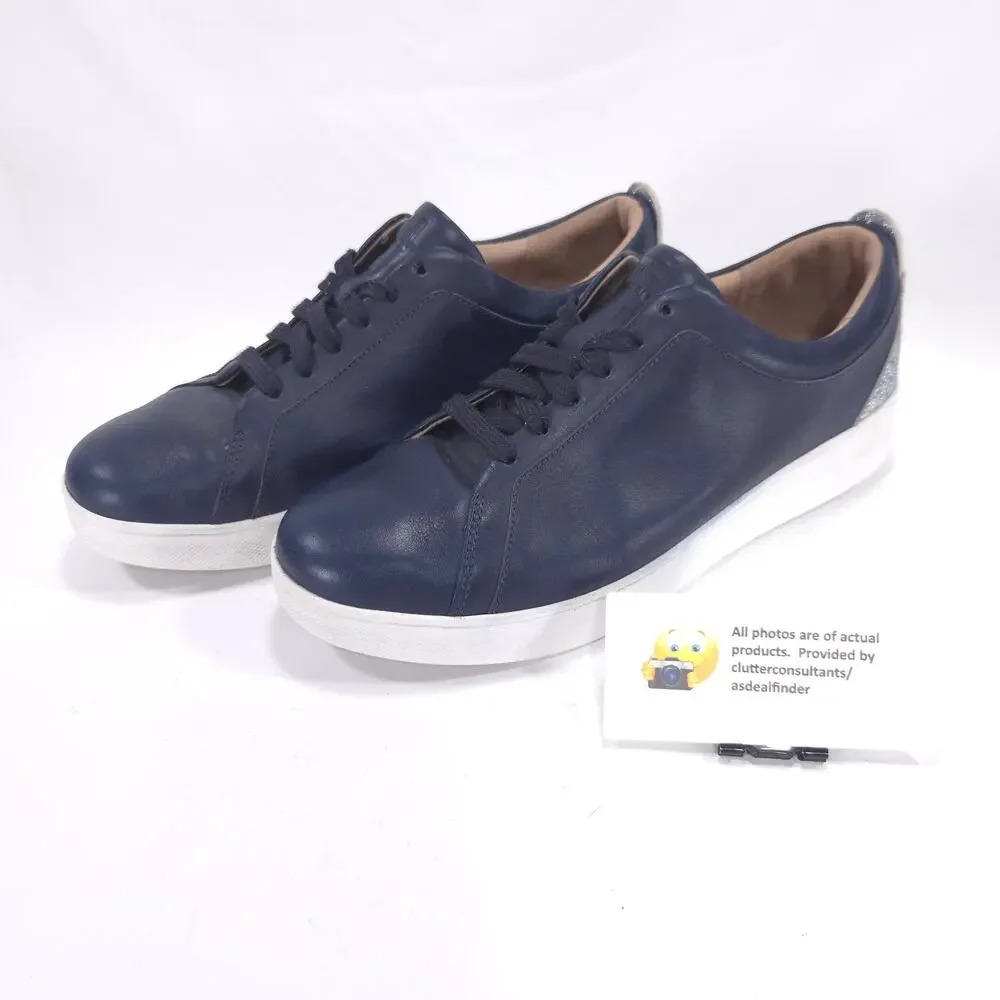 Fit Flop Lace Up Leather Sneaker Shoe Womens Size 8 SM3-826 Blue